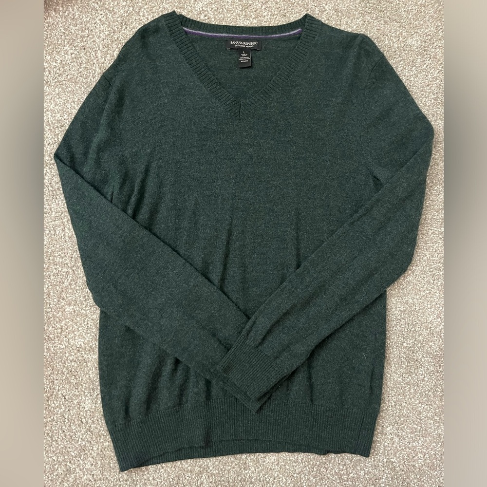 BANANA REPUBLIC Men’s Merino Wool Green Sweater